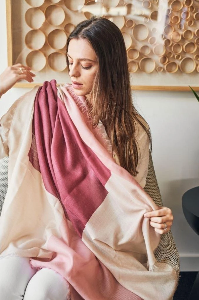 Studio Variously Rosewood Blok Silk And Cashmere Scarf Accessories 11 Studio Variously Rosewood Blok Silk And Cashmere Scarf Accessories