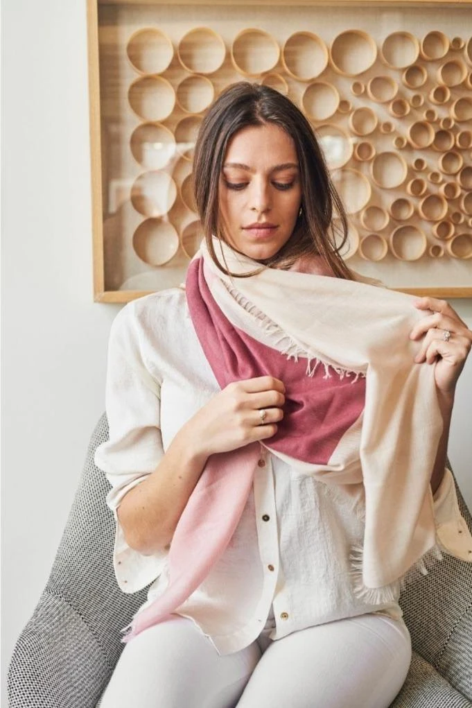 Studio Variously Rosewood Blok Silk And Cashmere Scarf Accessories 3 Studio Variously Rosewood Blok Silk And Cashmere Scarf Accessories