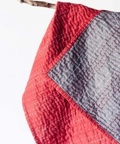Bloom & Give Barmer Kantha Throw Blanket - Red Best Sellers