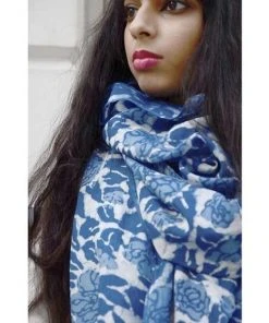 Ichcha Accessories Blue Garden Yan Scarf