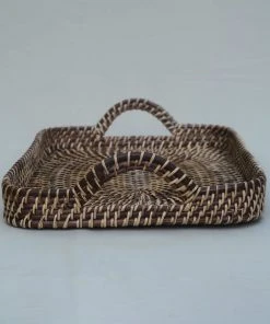 Amara Brown + Natural Rattan Rectangle Tray New Arrivals