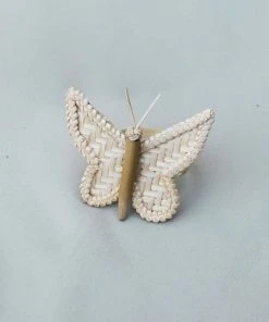 Amara Butterfly Bamboo Napkin Ring Set