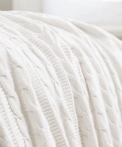Looma Home Goods Cable Knit Throw Blanket