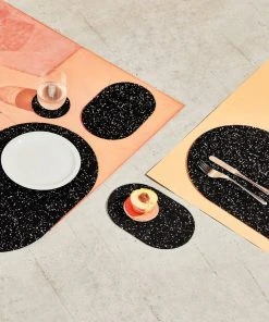 Slash Objects Capsule Recycled Rubber Trivet Duo - Speckled Black