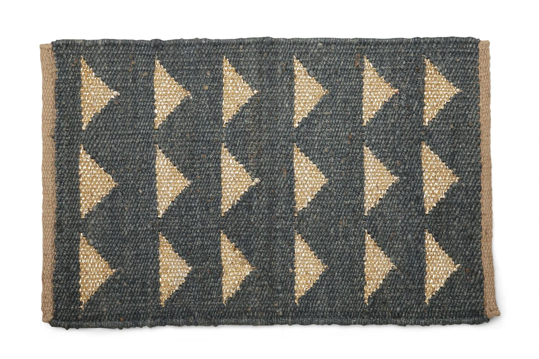 Casa Amarosa BIPOC Owned Dusk + Gold Triangle Jute Doormat 1 Casa Amarosa BIPOC Owned Dusk + Gold Triangle Jute Doormat