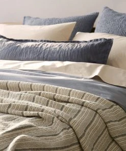 Coyuchi Cascade Matelasse Blanket - Shadow Stripe Home Goods