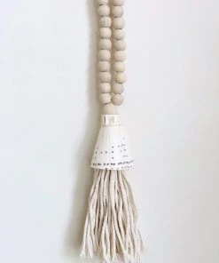 Ceremonia Home Goods Conus Shell Beaded Tassel - Natural