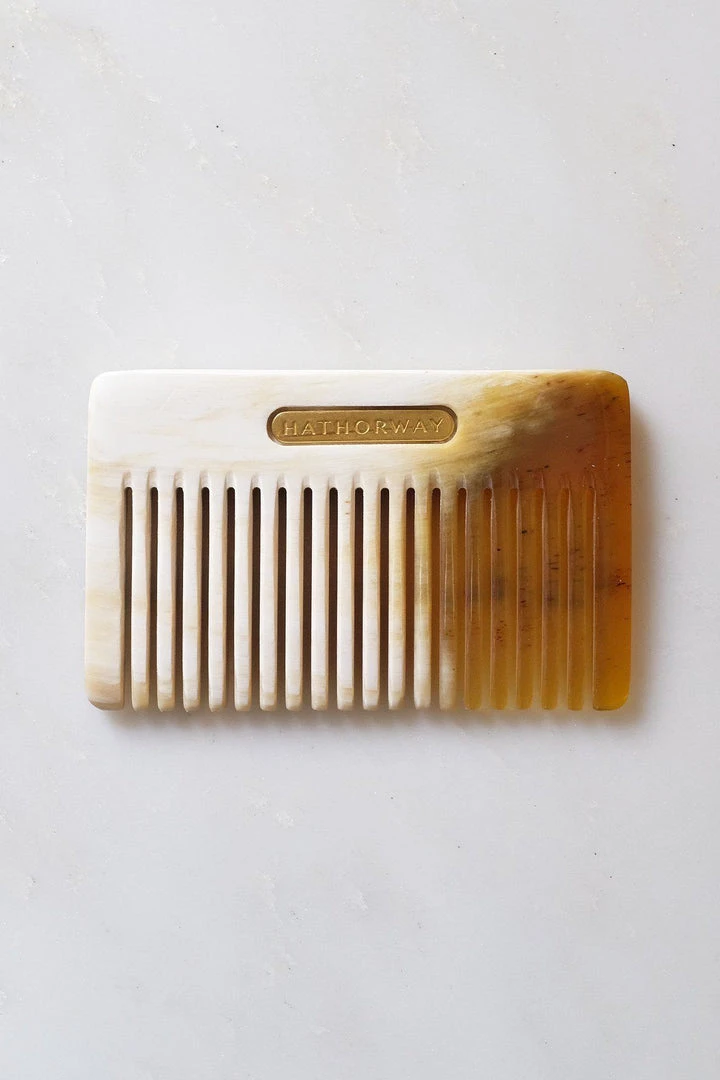 Hathorway Chai Horn Pocket Hair And Beard Comb - Light Horn Accessories Hathorway Chai Horn Pocket Hair And Beard Comb - Light Horn Accessories
