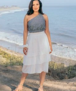 Valani Clothing Chanthu Banana Midi Skirt - Cloud Dancer