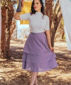 Valani Chanthu Banana Midi Skirt - Purple Sage