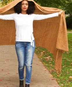 Swahili African Modern Home Goods Chestnut Gabi Tablecloth / Throw Blanket