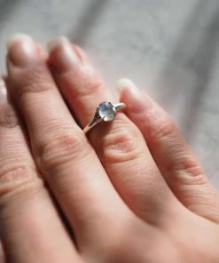 Iron Oxide Classic Oval Moonstone Ring