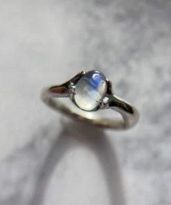 Iron Oxide Classic Oval Moonstone Ring