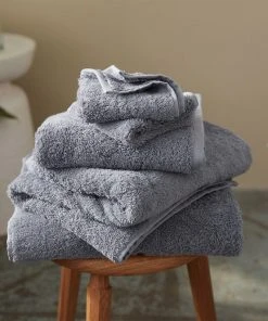 Coyuchi Home Goods Cloud Loom Towels - Steel Blue
