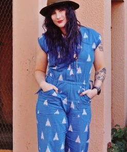 Passion Lilie Cobalt Ikat Jumpsuit