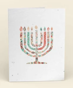 Cute Root Made In USA Colorful Menorah Plantable Cards - 10 Pack
