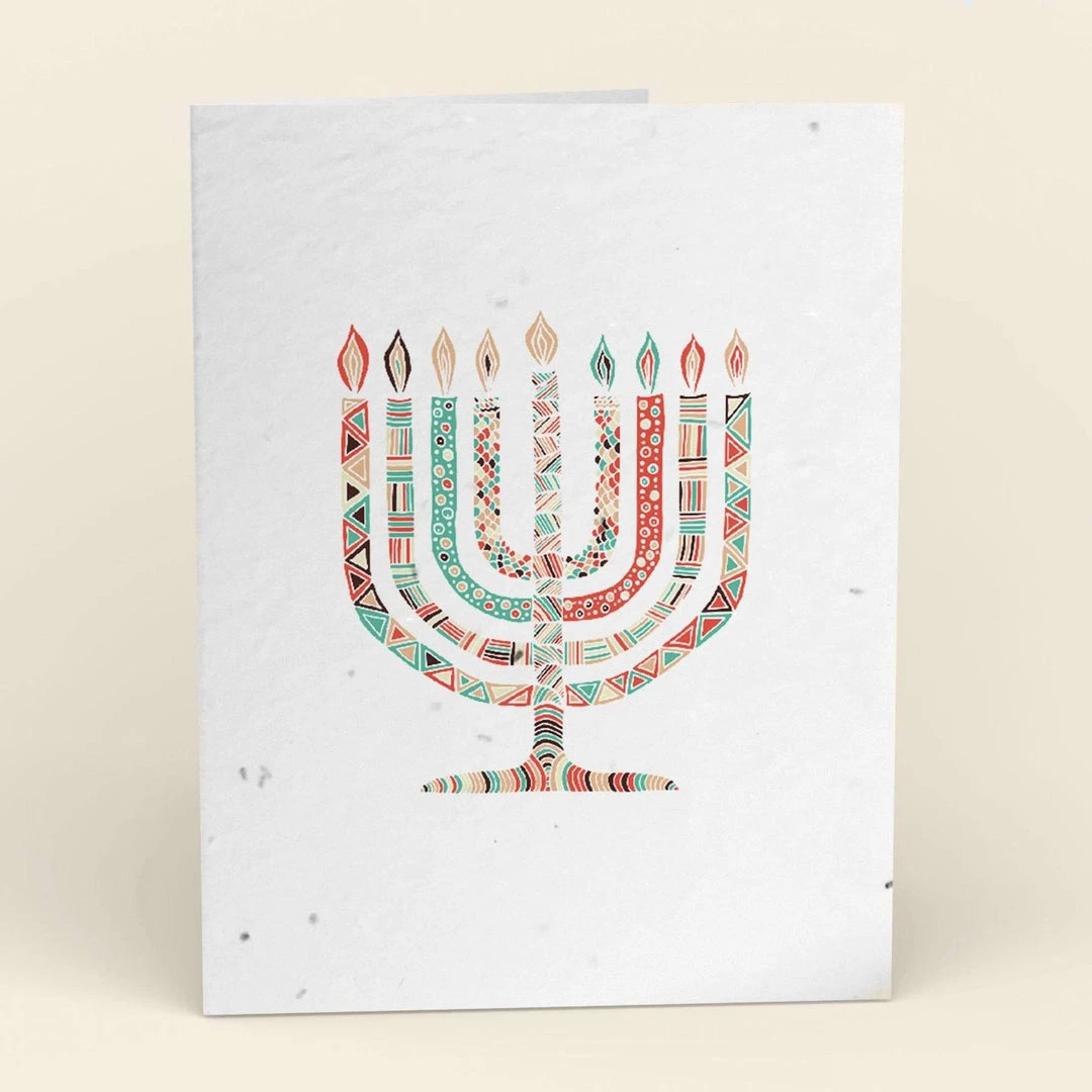 Cute Root Made In USA Colorful Menorah Plantable Cards - 10 Pack 1 Cute Root Made In USA Colorful Menorah Plantable Cards - 10 Pack