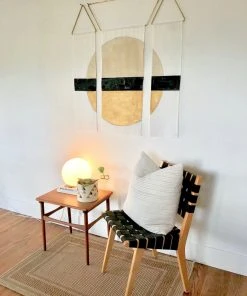 Conejo & Co Mitad Wall Hanging - Oyster, Black, Gold Home Goods