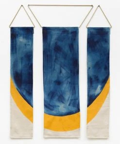 Conejo & Co Zorro Wall Hanging - Blue, Yellow And Beige