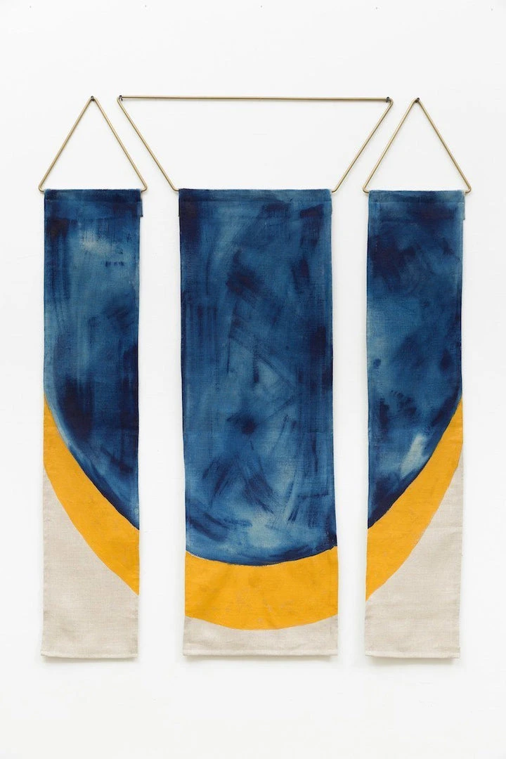 Conejo & Co Zorro Wall Hanging - Blue, Yellow And Beige 1 Conejo & Co Zorro Wall Hanging - Blue, Yellow And Beige