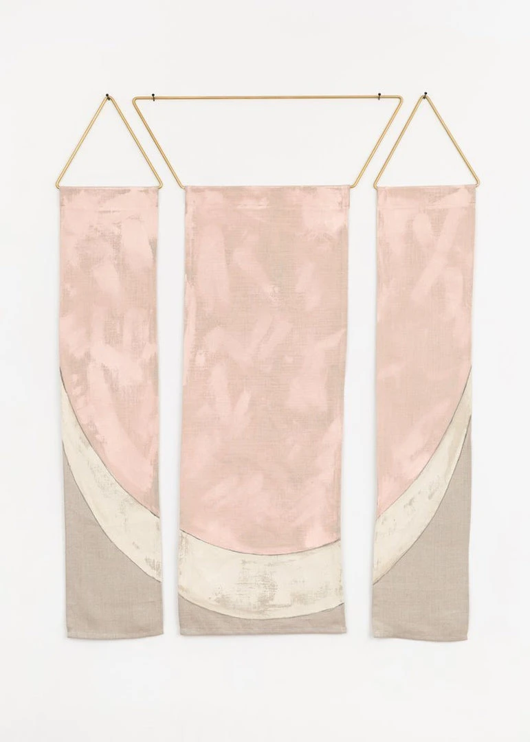 Conejo & Co Zorro Wall Hanging - Blush, White And Beige Handcrafted 1 Conejo & Co Zorro Wall Hanging - Blush, White And Beige Handcrafted