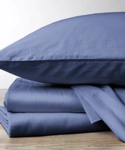 Coyuchi Sateen Sheet Set - Moonlight Blue Home Goods