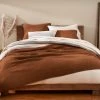 Coyuchi Home Goods Cascade Matelasse Blanket - Rust