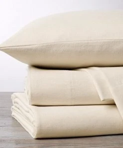 Coyuchi Cloud Brushed Flannel Sheet Set - Undyed