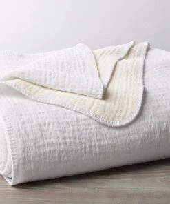 Coyuchi Cozy Cotton Baby Blanket - Alpine White Throw Blankets