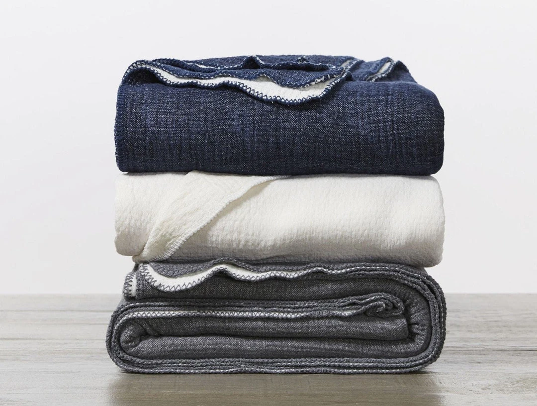 Coyuchi Home Goods Cozy Cotton Blanket - Moonlight Blue Coyuchi Home Goods Cozy Cotton Blanket - Moonlight Blue