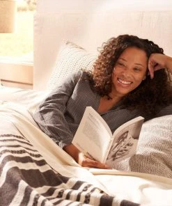 Coyuchi Home Goods Mariposa Supersoft Cotton Blanket - Bone Multi Stripe