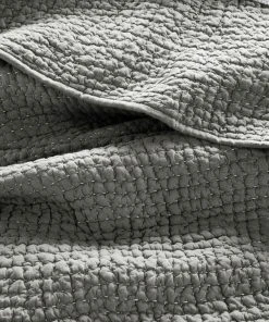 Coyuchi Pebbled Handstitched Euro Sham - Slate Home Goods