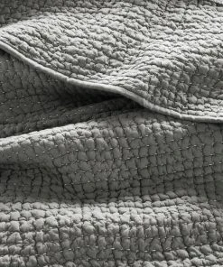 Coyuchi Pebbled Handstitched Quilt - Slate