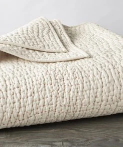 Coyuchi Home Goods Pebbled Handstitched Quilt - Undyed