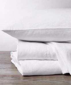 Coyuchi Relaxed Linen Pillowcases Set - Alpine White Home Goods