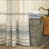 Coyuchi Rippled Stripe Shower Curtain - Ivory With Black Home Goods
