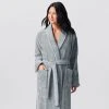Coyuchi Home Goods Cloud Loom Unisex Robe - Palest Ocean