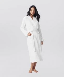 Coyuchi Unisex Waffle Robe - Alpine White Home Goods