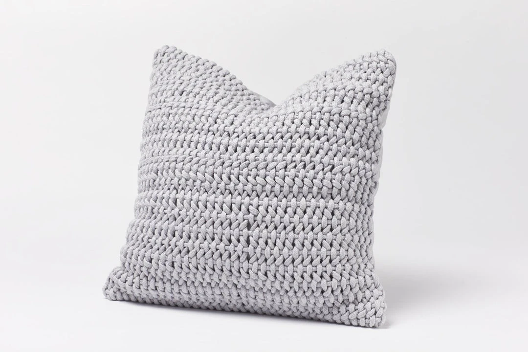 Coyuchi Home Goods Woven Rope Decorative Pillow Cover - Pewter 1 Coyuchi Home Goods Woven Rope Decorative Pillow Cover - Pewter