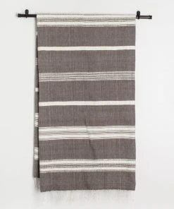 Creative Women Home Goods Aden Bath Towel - Gray + Natural