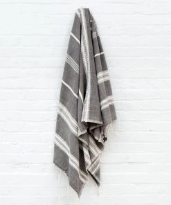 Creative Women Home Goods Aden Bath Towel - Gray + Natural
