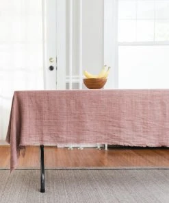 Creative Women Best Sellers Stone Washed Linen Tablecloth - Ash Rose