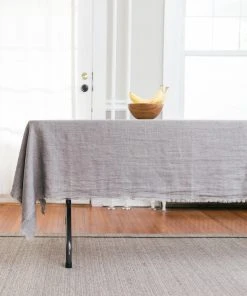 Creative Women Stone Washed Linen Tablecloth - Oyster Gray