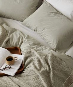 Coyuchi Crinkled Percale Sheet Set Home Goods