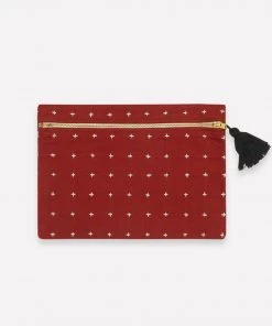 Anchal Cross Stitch Clutch Pouch