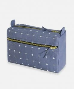 Anchal Accessories Cross Stitch Toiletry Bag - Slate