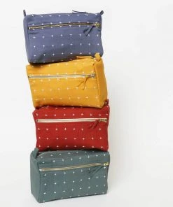 Anchal Cross Stitch Toiletry Bag - Spruce