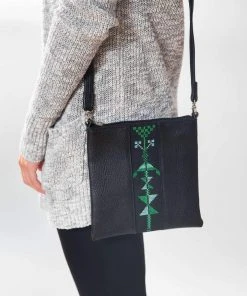 Darzah Black Tatreez Crossbody Bag