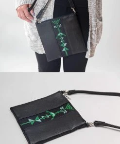 Darzah Black Tatreez Crossbody Bag