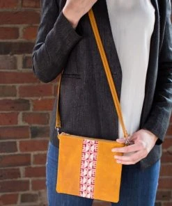 Darzah Camel Tatreez Crossbody Bag Fair Trade